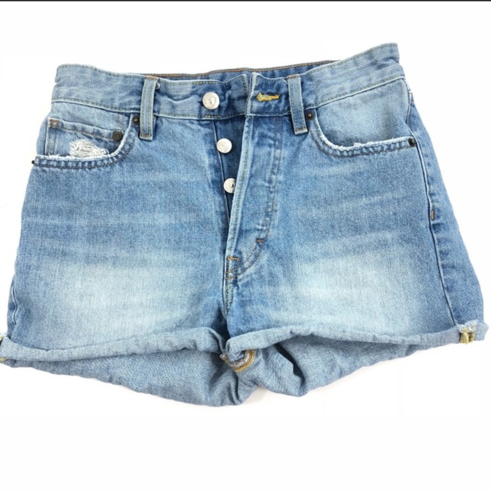 &denim button up shorts